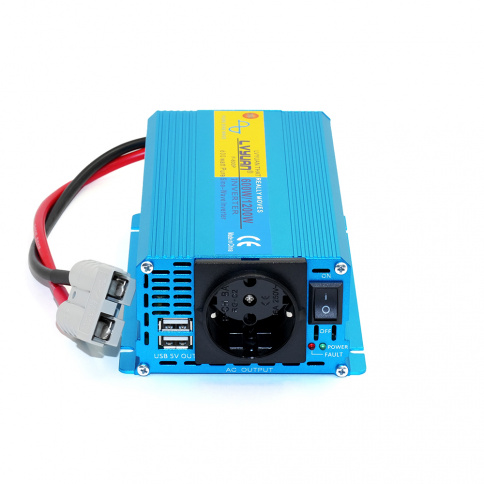 Инвертор 500 Вт (1200 Вт) DC/AC 12В/220В Чистый синус  фото 2